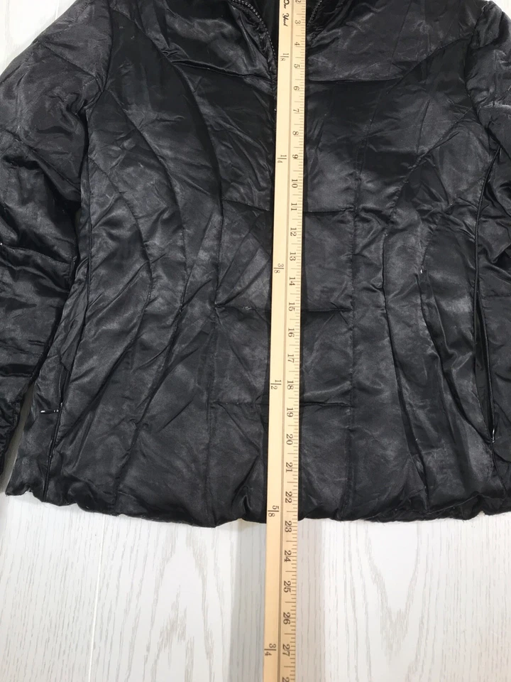 Chaqueta acolchada Express Down para mujer M negra acolchada cremallera completa ligera preppy Y2K Foto 4 de 4