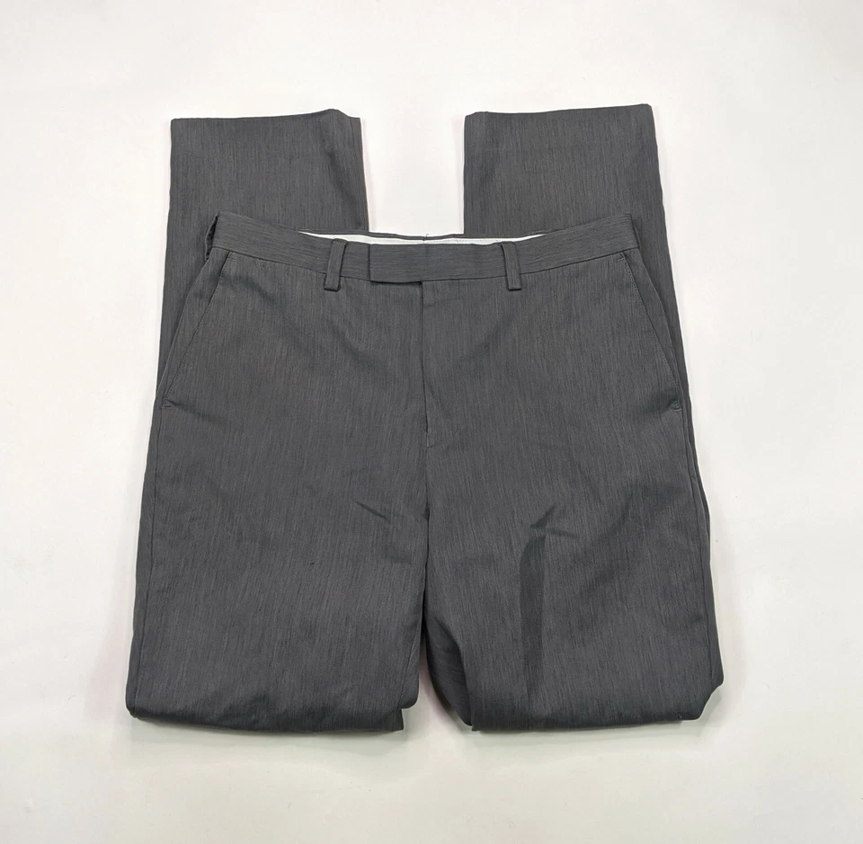 Pantalones de vestir Louis Raphael Braggi para hombre talla 34 X 34 gris frente plano Foto 4 de 4