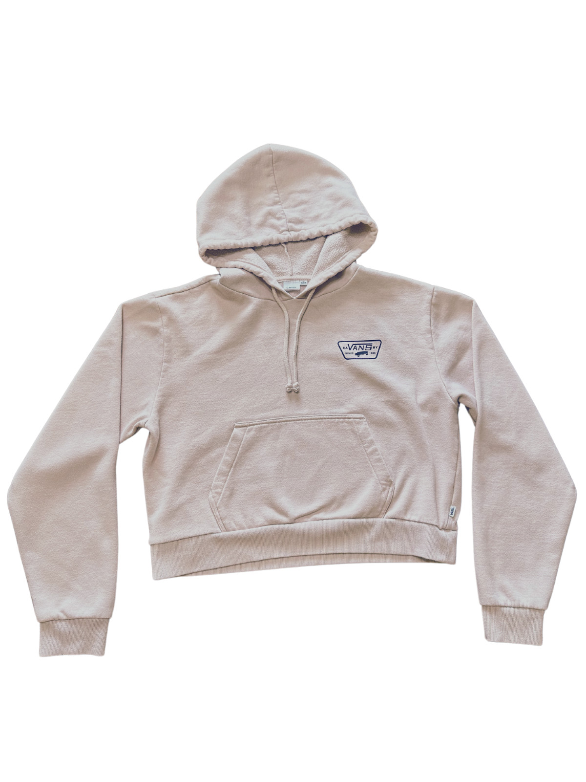 VANS Hoodie Women's Medium Pink Cropped Pullover Drop Shoulder Pre-Owned
