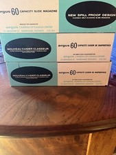 3 Argus 60 Capacity Slide Magazines. Trays. Bintage