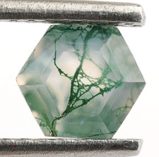 Natural Moss Agate Faceted Cut Hexagon 5X5mm Worry Gemstone Unique Gift 0.70 Ct