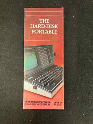 1983 KAYPRO 10 HARD-DISK PORTABLE COMPUTER FOLDOUT FACT SHEET SALES BROCHURE