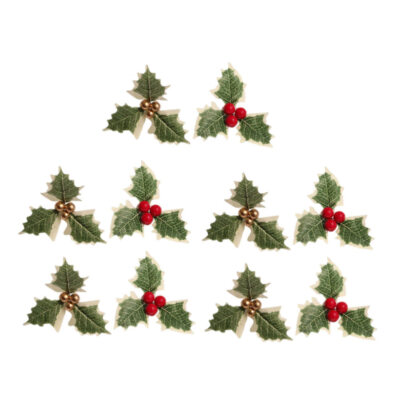 20PCS Xmas Simulation Plant Decors Artificial Fruit Leaf Decors DIY Ornaments