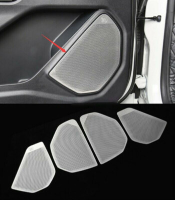 4P Stainless Silver Door Speaker Decoration cover Trim For Ford Explorer 2020-23