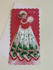 Darling New Meri Christmas Hankie Card - Mailable Handkerchief Keepsake - Holly
