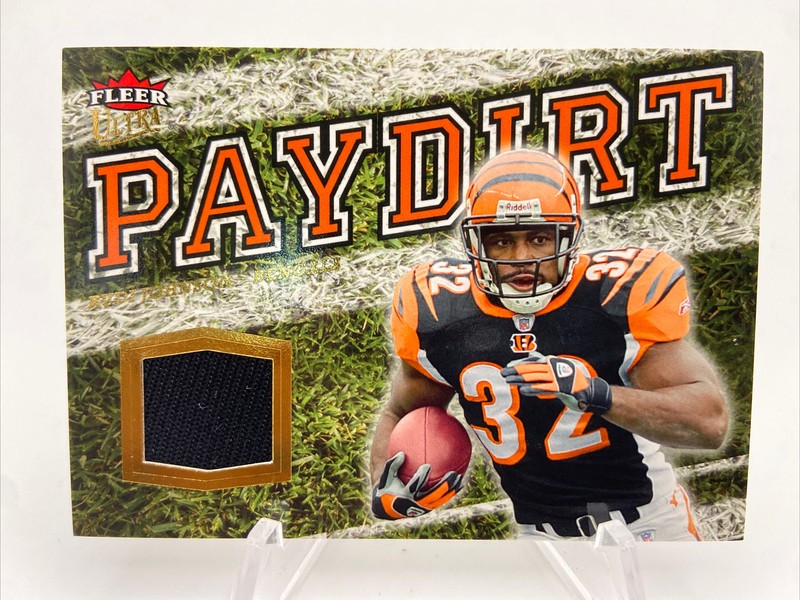2007 Fleer Ultra Paydirt Rudi Johnson Game Used Jersey Card