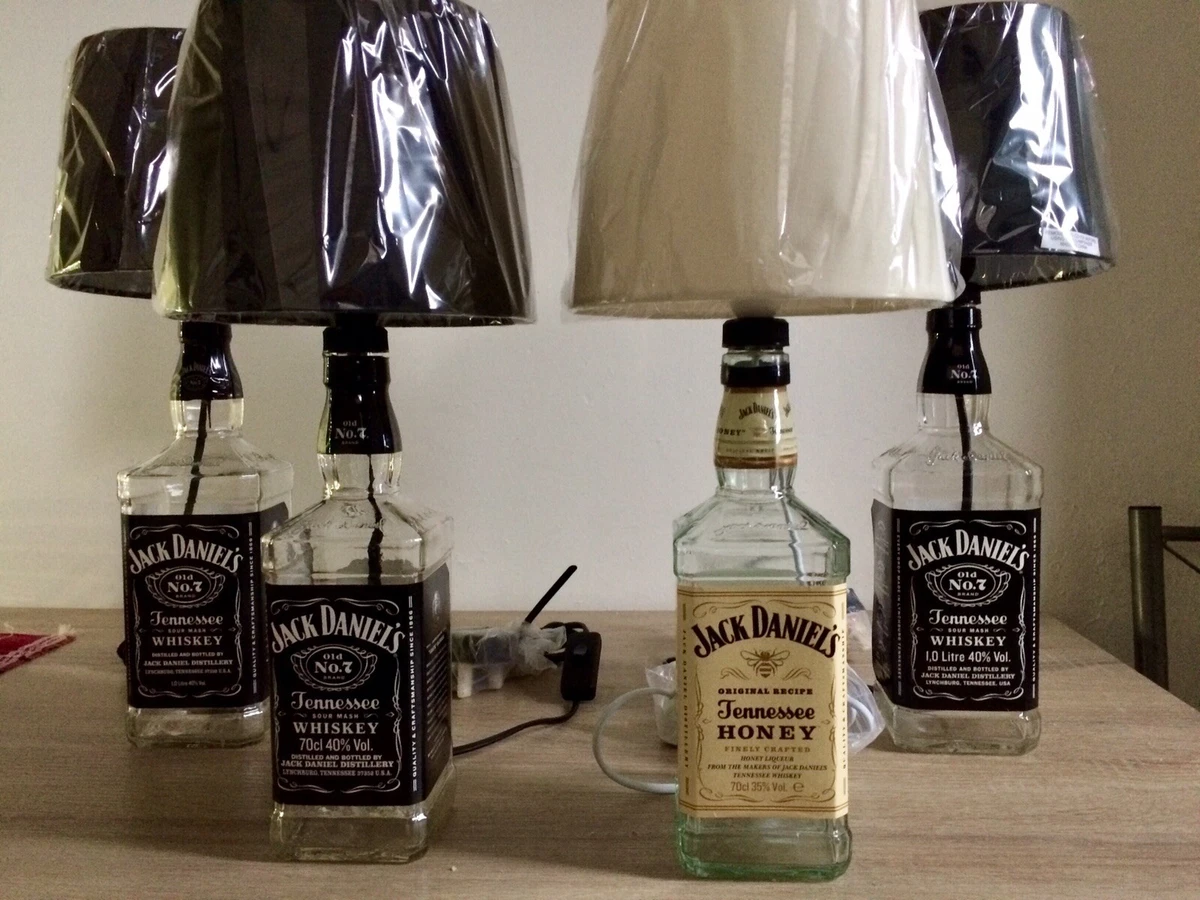 Jack Daniels Hand Made JD Bottle Lamp with Lamp Shade Perfect Gift For Him