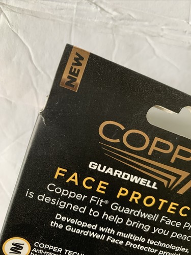 Copper Fit Guardwell Face Protector Mask Adult Charcoal Gray/Black UV30 NEW NIB - Picture 12 of 16