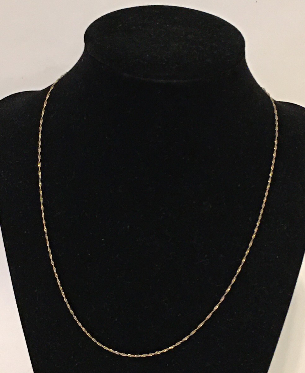 14k 14 Karat Solid Yellow Gold Chain Necklace, 18
