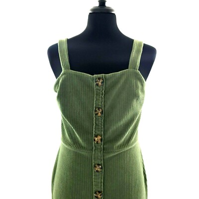 corduroy overall dress green Wren Corduroy Overall Dress