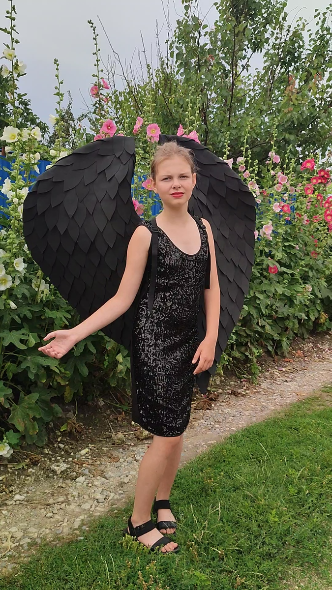 Angel Black Wings lucifer Cosplay Photo Props festival party