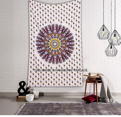 Hippie Mandala Cotton Tapestry Wall Hanging Throw Bohemian Indian Twin ...