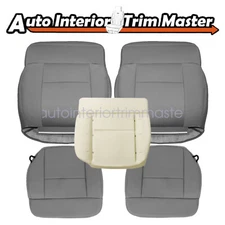 Front Bottom Top Cloth Seat Cover For 2004-2008 Ford F150 Lariat STX XLT XL Gray
