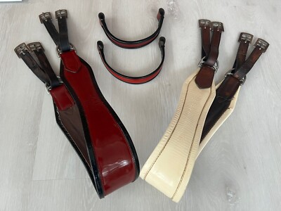 Patent Leather Show Horse Bundle: 2 Girths, 2 Browbands
