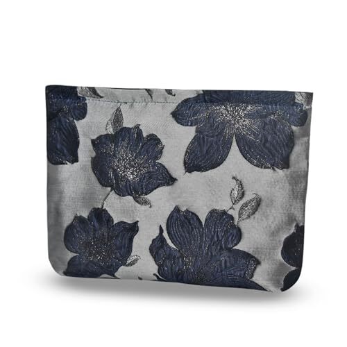 Make Up Bag Cosmetic Bags for Travel Women Floral 9.8(L)*2(W)*7(H)in 011navy