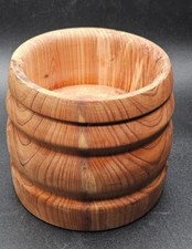 Hand Turned Hardwood Pillar Candle Holder Beautiful Wood Grain