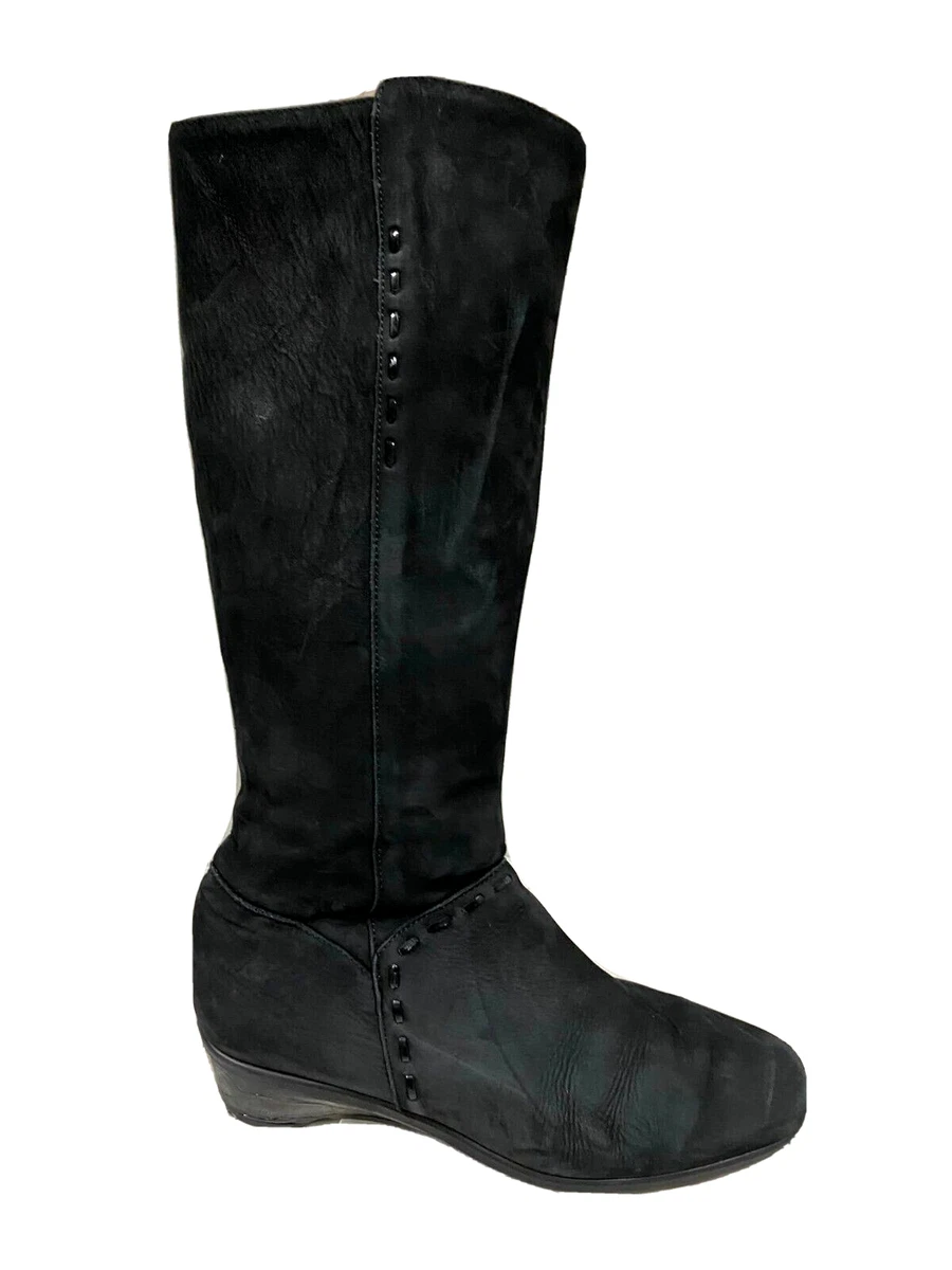 Spiffy Women s Boots Black Wedge Low Boots Stiefelette Bottines Size 37