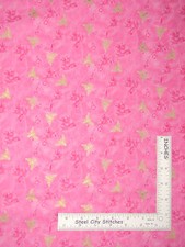 Bumble Bee Fabric Flower Gold Pink Northcott Garden Etchings Cotton By Yard