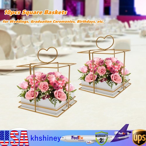 10Pcs Flower Vase Garden Flowers Basket Plants Stand Wedding Venue Party Decor