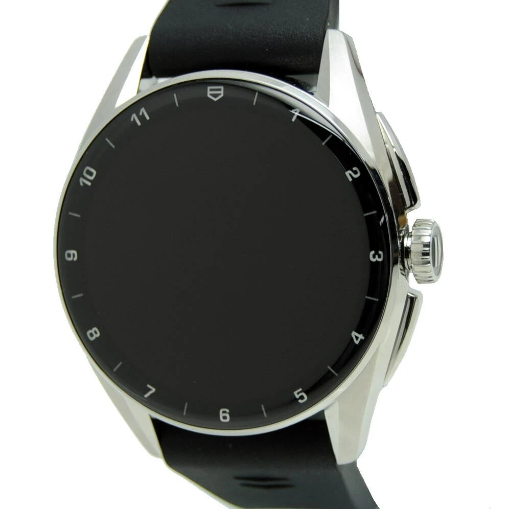 TAG Heuer Connected Caliber E4 45mm Smartwatch Black Stainless Steel Rubber Strap