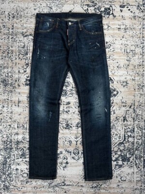 Dsquared 2 Distressed Paint Splatter Slim Jeans Size 30