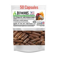 Ultimate Mushrooms Blend, Cordyceps, Lions Mane, Reishi, Chaga, Shiitake 50 Caps