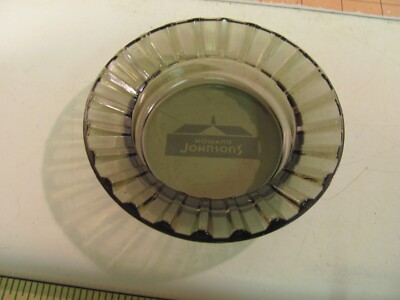 Vintage HOWARD JOHNSONS Motor Lodge Smoke Glass Logo ASHTRAY 4.5''