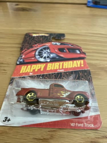 HOT WHEELS HAPPY BIRTHDAY ~ '40 FORD PICKUP DRAG RACE TRUCK ~B11 - Picture 5 of 6