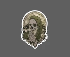 Skeleton Praying Sticker Skull Waterproof Bones Faith Gift NEW