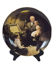 Edwin M Knowles Plate Norman Rockwell GRANDPA'S TREASURE CHEST Plate # 13641 W