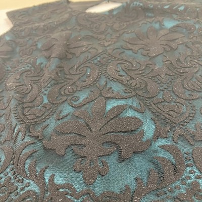 Vince Camuto Dress Damask Print Sleeveless Lace Lined Size 6 Black Green Dark Vince Camuto Dress Damask Print Sleeveless Lace Lined Size 6 Black Green Dark