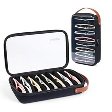 Travel Sunglasses Organizer Case for Women Men, Glasses Case Black-8 Pairs