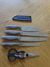 Cuisinart Kitchen Knife Set Santoku Bread Serrated Utility Carving Sheers