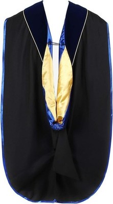 Graduation Unisex Deluxe Doctoral Hood Phd Hood (Blueroyalgold)