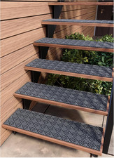 FINEHOUS Outdoor Stair Treads Non-Slip 35 X10 6-Pack Carpet Treads with Rub