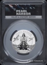 2024 $25 Cook Islands Silver 5oz Battle of Pearl Harbor - PCGS PR70DCAM FDI