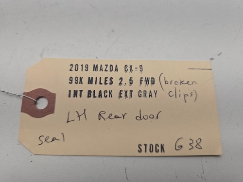 2016-2023 MAZDA CX-9 REAR LEFT SIDE LH DOOR GLASS REARWARD WEATHERSTRIP SEAL OEM - Picture 13 of 13