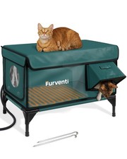 Outdoor Heated Cat House in Winter,Extremely Insulated Weatherproof,Elevate...