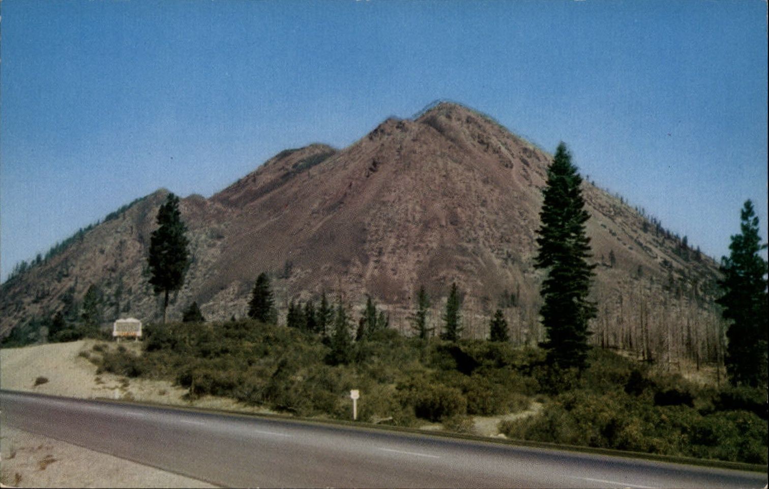 California Shasta City Highway 99 Black Butte ~ dated 1968 postcard sku717