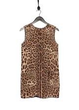 Dolce & Gabbana Leopard Print Cotton Blend Sleeveless Mini Dress - 42 IT