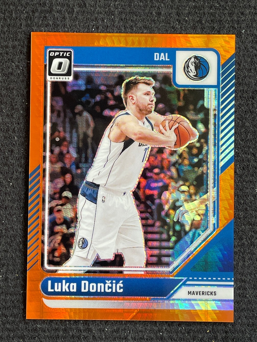 Luka Doncic 2024-25 Panini Donruss Optic Orange Hyper Prizm 045/299 #214