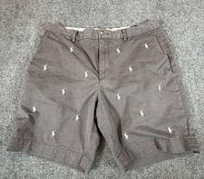 Polo Ralph Lauren Shorts Mens 34 Gray Stretch Classic Fit Embroidered Pony Logo