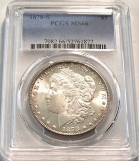1878 S $1 PCGS MS 66 Morgan Silver Dollar GEM Uncirculated PQ Look Better Date