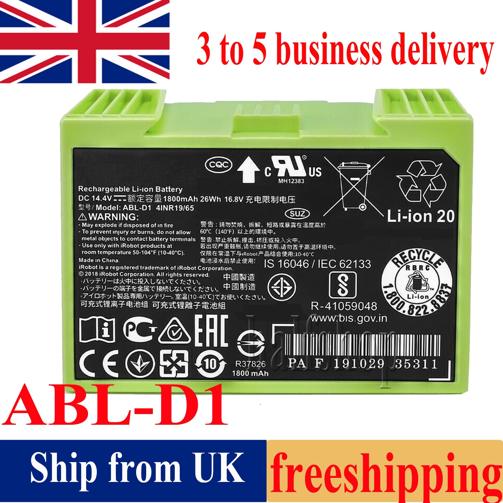 For iRobot Roomba i3 i4 i7 e5 7150 7550 5150 e5158 e5154 e6 e6198 ABL-D1 Battery