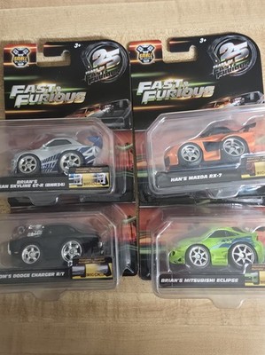 Jada Fast Furious 25 years Small Blocks Set Of 4 Rx-7 Skyline Eclipse Charger