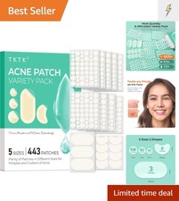 443 Count Pimple Patches for Face, Hydrocolloid Acne Patch Bulk, Acne Sticker...