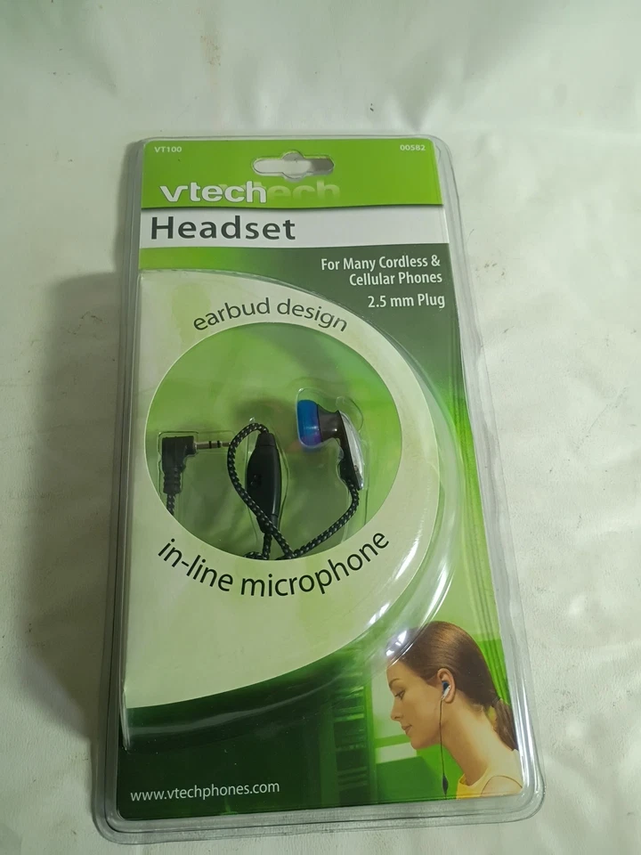 VTech 00582 Headset Earbud 2.5mm Plug In-Line Microphone Cordless Phone New - Image 3 of 4