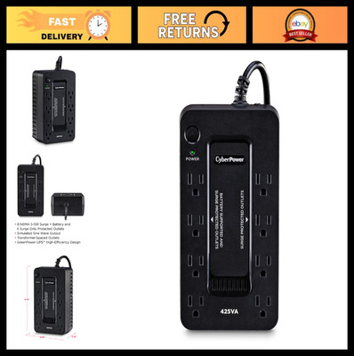 Standby UPS Battery Backup & Surge Protector, 425VA/260W, 8 Outlets, Compact, UL