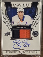 2024-25 Upper Deck Exquisite Brock Nelson Endorsements Relics Auto /50 ER-BN