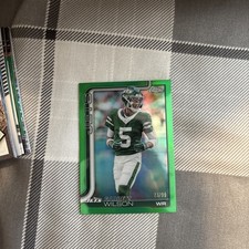 2025 Topps Chrome Garrett Wilson Green Color Match Refractor Card /99